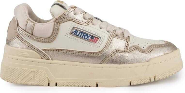 Autry Wit Goud Dames Leren Sneakers Gray Dames