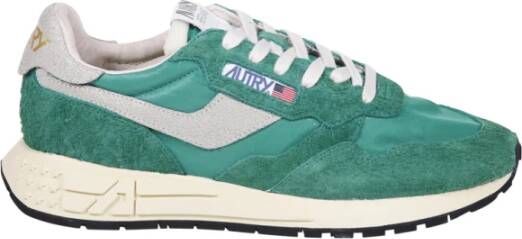 Autry Groene Sneakers met Nylon en Suède Inzetstukken Green Heren