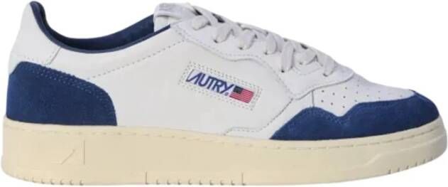 Autry Witte Blauwe Leren Sneakers Blue Heren