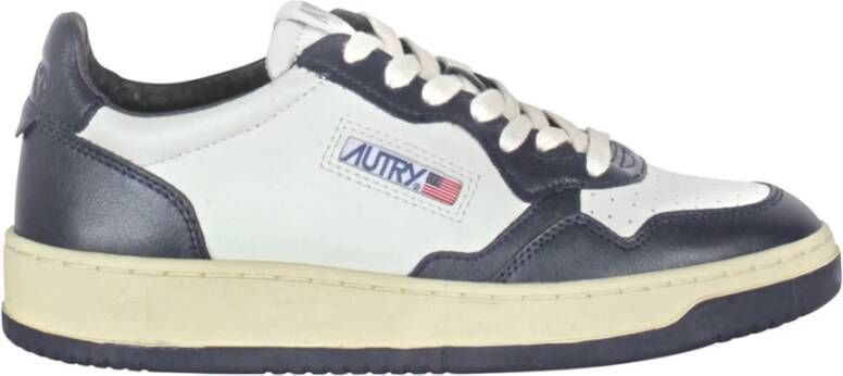 Autry Witte Blauwe Leren Sneakers Medalist Stijl Black Dames