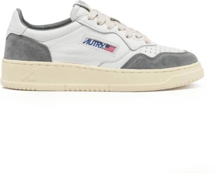 Autry Witte en Blauwe Leren Sneakers Gray Heren