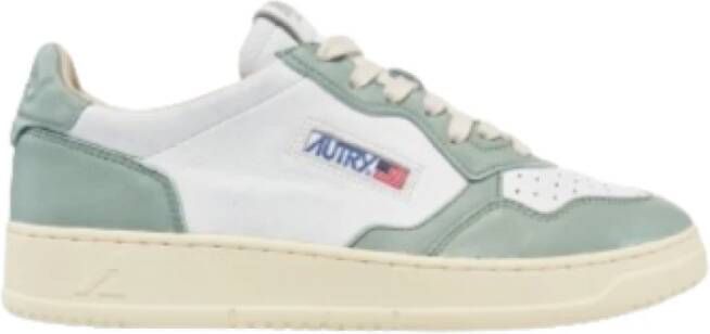 Autry Witte & Groene Leren Sneakers Multicolor Heren