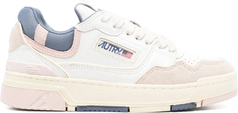 Autry Witte en roze hoge sneakers White Dames