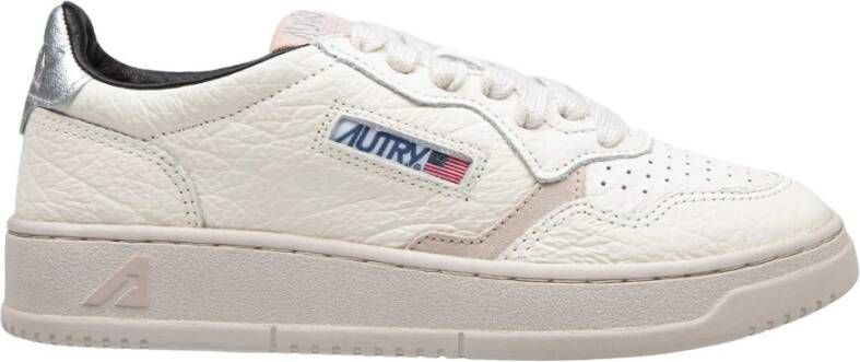 Autry Witte & Zilveren Leren Sneakers White Dames