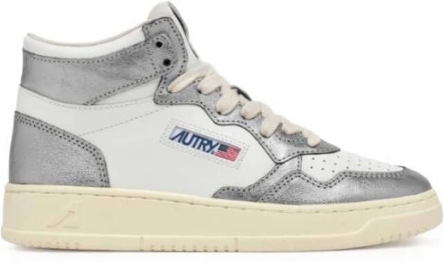 Autry Witte en zilveren Sneakers Gray Dames