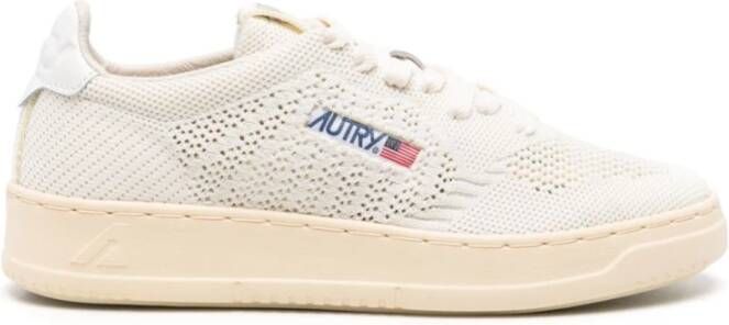 Autry Witte Gebreide Logo Sneakers White Heren