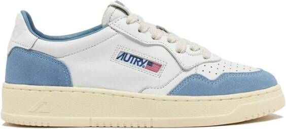 Autry Witte Geitenleren Sneakers Blauw Suède White Dames