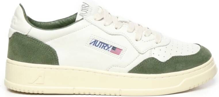 Autry Witte Groene Leren Sneakers White Heren