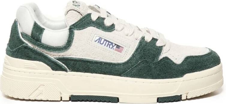 Autry Witte Groene Sneakers met Leren Details Green Heren