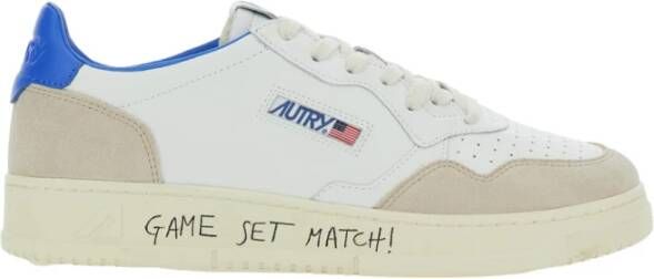 Autry Leren lage sneakers met contrasterende inzetstukken White Heren