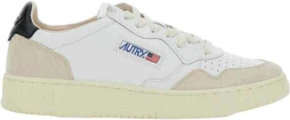 Autry Witte lage sneakers met beige suède White Heren