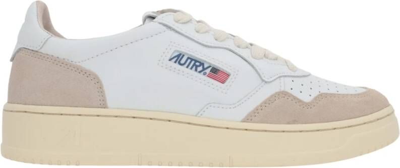 Autry Witte lage sneakers met grijze details White Dames