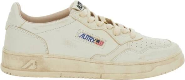 Autry Witte lage sneakers met logo detail White Heren