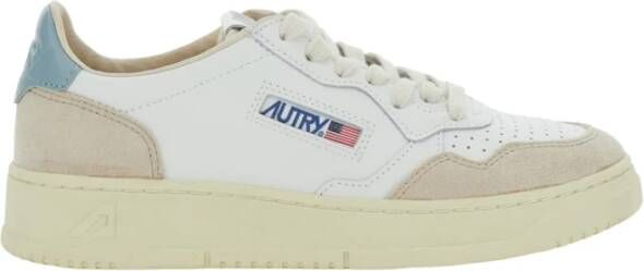 Autry International Low-Top Sneakers baskets medalist low cuir suede bleu in beige