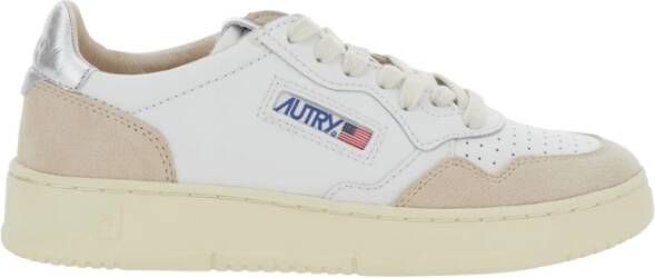 Autry Witte tennissneakers met suède inzetstukken White Dames