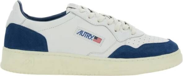 Autry Witte lage top sneakers leer suède White Heren