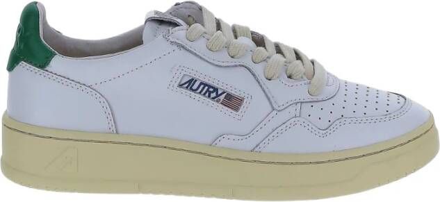 Autry Witte Lage Top Sneakers met Groen Label White Dames