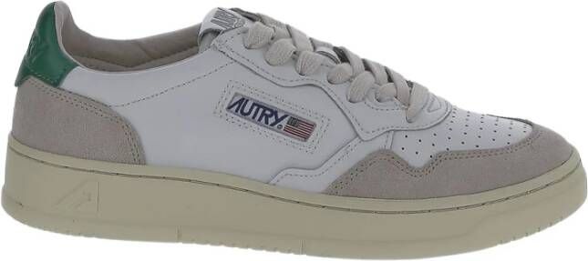 Autry Witte Lage Top Sneakers met Groen Label White Dames