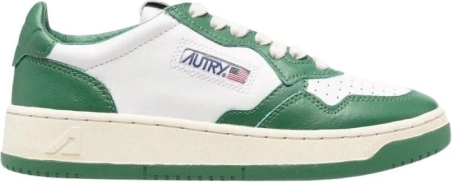 Autry Witte Leren Lage Sneakers Multicolor Dames