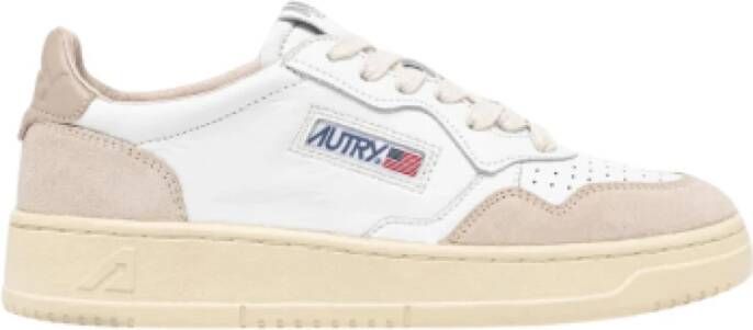 Autry Witte Leren Lage Sneakers Multicolor Dames