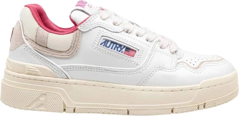 Autry Witte Leren Lage Sneakers White Dames