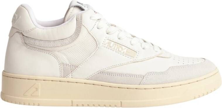 Autry Witte Leren Mid Man Sneakers White Heren