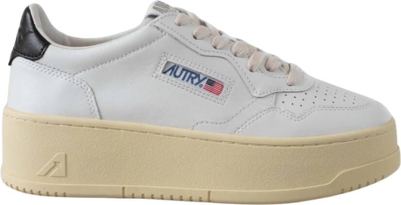 Autry Witte Leren Platform Sneakers White Dames