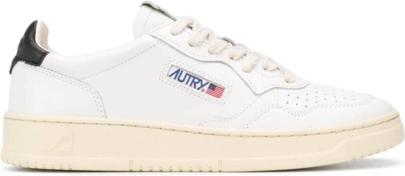 Autry Witte Leren Sneaker met Zwarte Hiel Detail White Heren