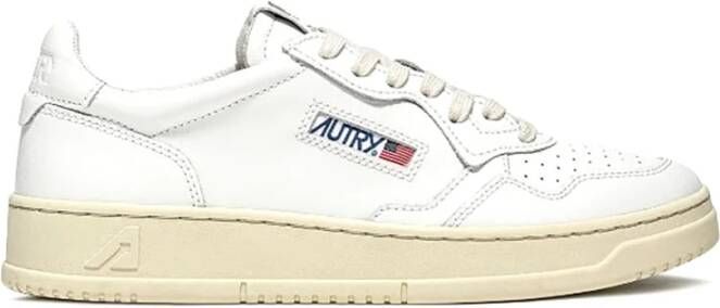 Autry Witte leren sneakers geïnspireerd op vintage White Heren