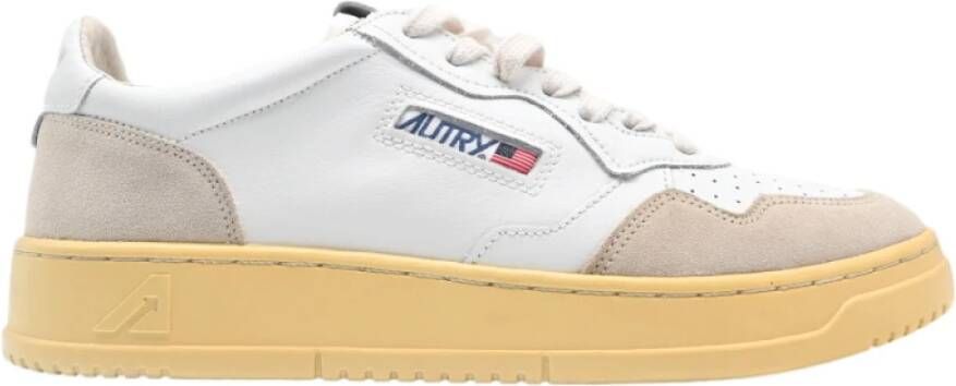 Autry Witte Leren Sneakers Lage Stijl White Heren