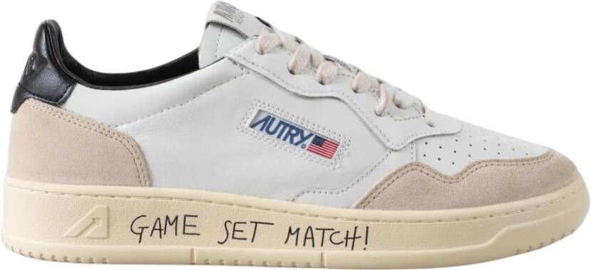 Autry Witte Leren Sneakers Ma04 Medalist Stijl White Heren