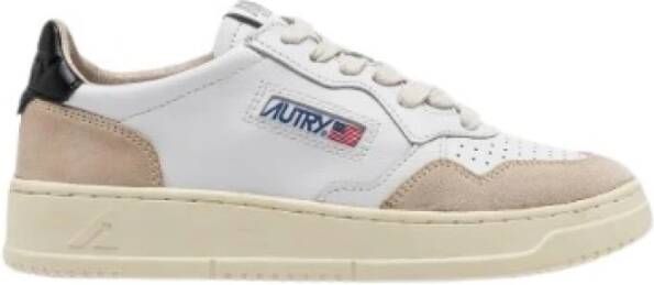 Autry Witte Leren Sneakers Medalist Contrast Hiel White Heren