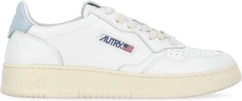 Autry Witte Leren Sneakers met Ademende Details White Dames