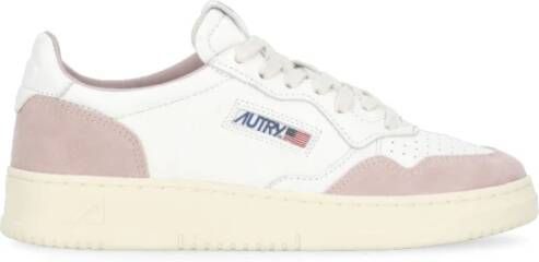 Autry Witte Leren Sneakers met Ademende Details White Dames