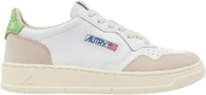 Autry Witte Leren Sneakers met Beige Suède Multicolor Heren