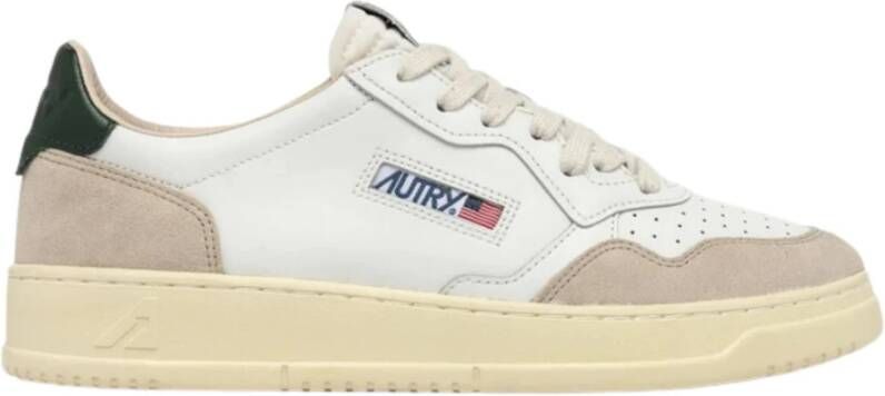 Autry Witte leren sneakers met beige suède White Heren