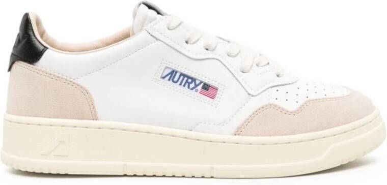 Autry Witte leren sneakers met colorblock-ontwerp White Heren