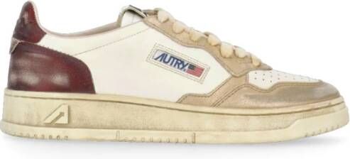 Autry Witte Leren Sneakers met Contrasterende Details Multicolor Dames