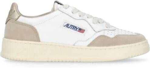 Autry Witte Leren Sneakers met Contrasterende Details White Dames