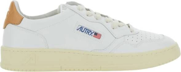 Autry Witte Leren Sneakers met Contrasterende Hiel White Heren