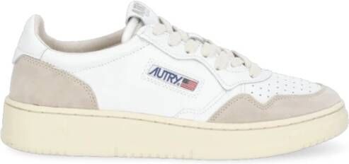 Autry Witte Leren Sneakers met Geborduurd Logo White Dames