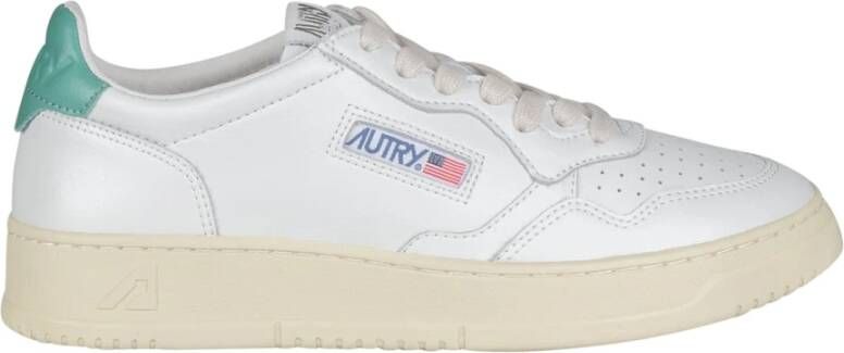 Autry Witte Leren Sneakers met Geborduurd Logo White Dames