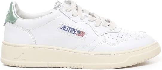 Autry Witte Leren Sneakers met Gelaagde Inzetstukken White Dames