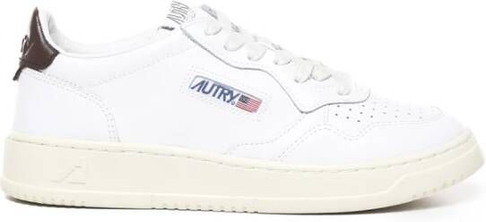 Autry Witte bruine leren sneakers Vintage geïnspireerd ontwerp Wit