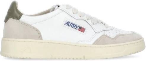 Autry Witte Leren Sneakers met Groene Details White Heren