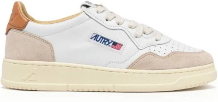 Autry Witte leren sneakers met kamelenhak White Heren