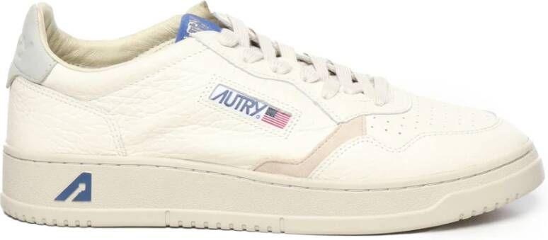 Autry Witte Leren Sneakers met Lichtblauw White Heren