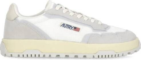 Autry Witte Leren Sneakers met Loged Details White Heren