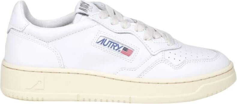 Autry Witte Leren Sneakers met Logo White Dames