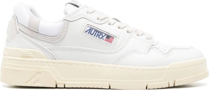 Autry Witte Leren Sneakers met Suède Details White Heren